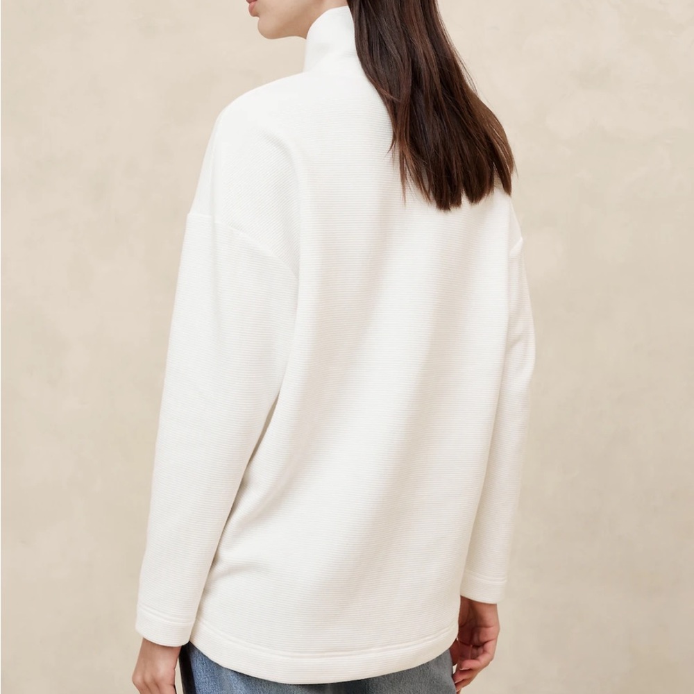 NWT Banana Republic White Ottoman Tunic Sweatshirt Size Small - Picture 2 of 7